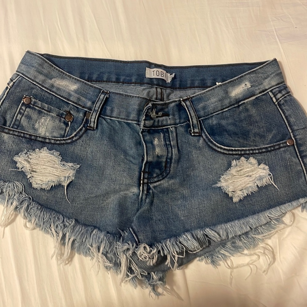 Low Rise Short Ripped Jean Shorts
